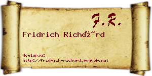 Fridrich Richárd névjegykártya