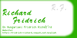 richard fridrich business card